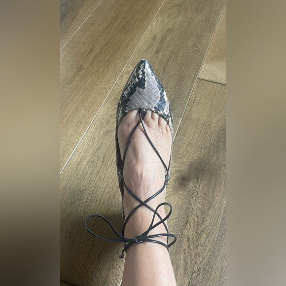 Aquazurra Firenze Christy snakeskin leather flats - Picture 5 of 8